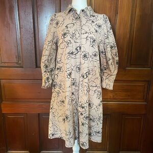 TOV Tunic Dress Top Size 38 /Size 6 Floral 100% Cotton
